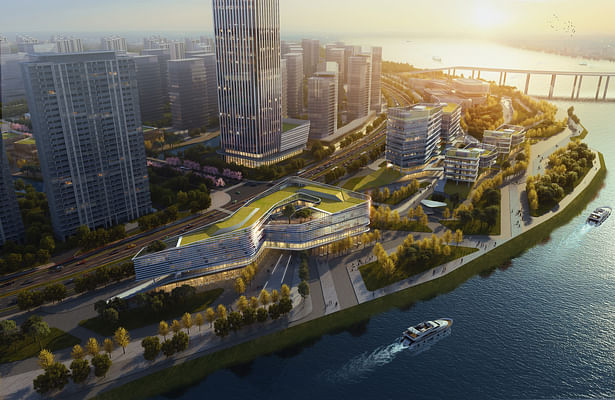 Competition Stage- Aerial view of waterfront development