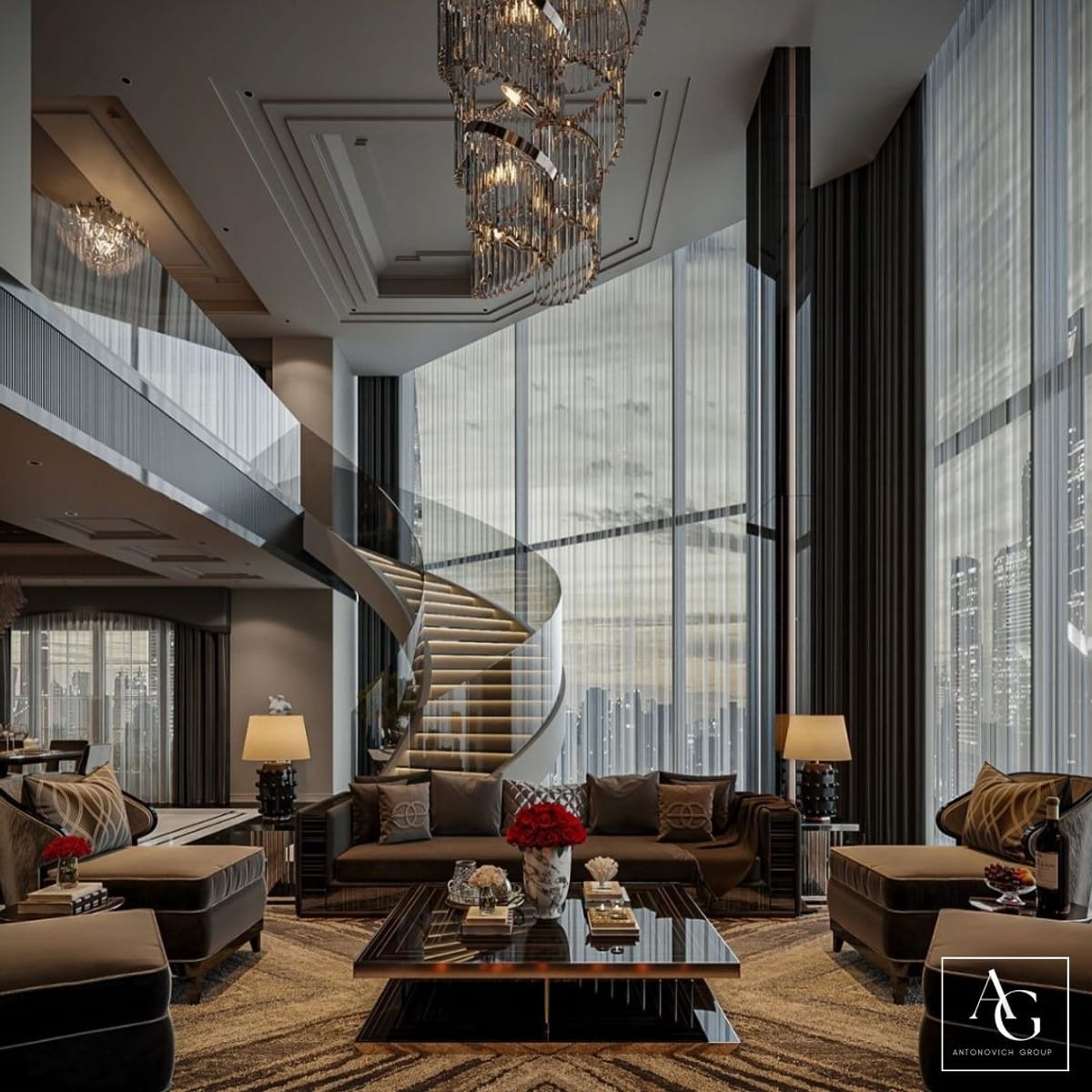 View of Luxury Elegance in Penthouse Interior Design Masterpiece | Luxury ...
