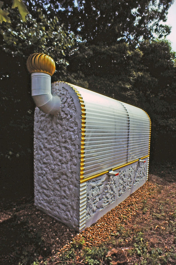 Solar heated insulated greenhouse, 1980.