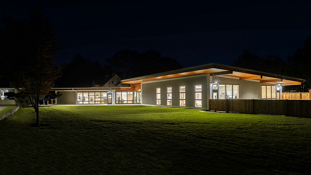 Courtyard View at Night at the Little School