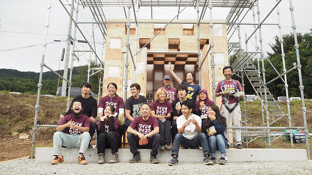 Kawauchi Wine Tasting Pavilion - under construction - by studetns and owners
