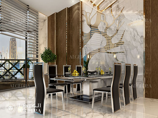 Dining area in penthouse design