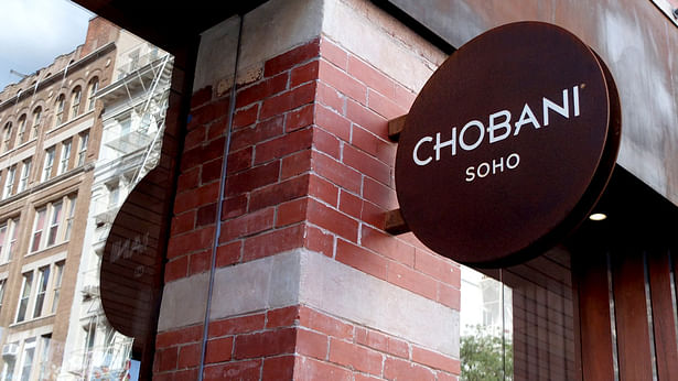 Signage for Chobani SoHo