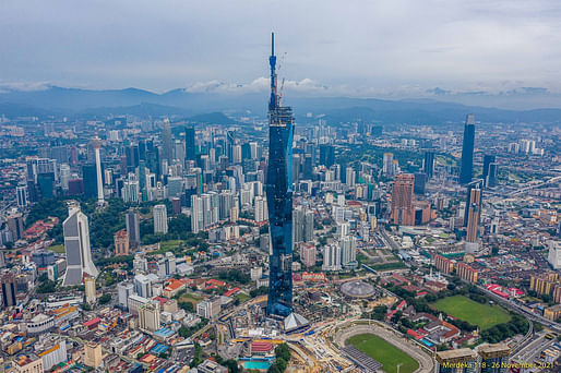 The Merdeka 118 tower on November 26, 2021. Image courtesy PNB Merdeka Ventures.