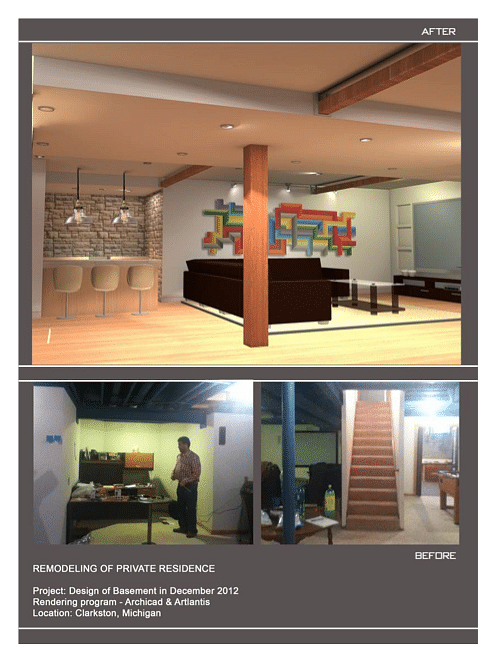 Interior design of basement- Clarkston MI