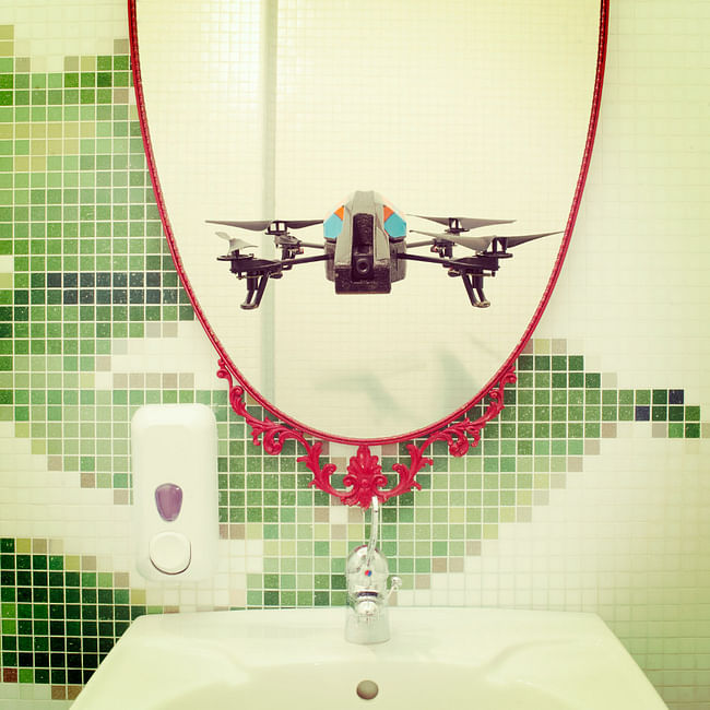 One of IOCOSE's 'Drone Selfies' (Director of photography: Matteo Cattaruzzi)