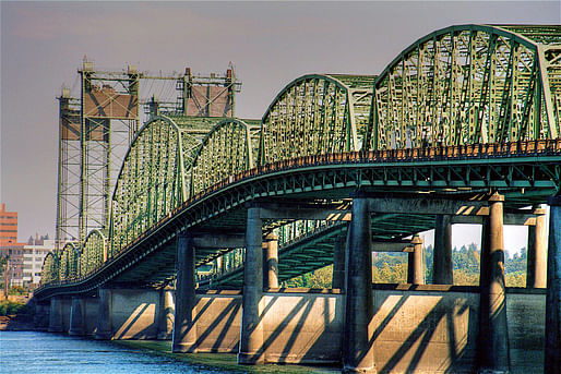 The aging Interstate Bridge over the Columbia River between Portland, Oregon, and Vancouver, Washington, is one of several significant large brides to be replaced with the support of grant money through the Bridge Investment Program. Image: Thaddeus Roan/<a href="https://www.flickr.com/photos/80651083@N00/201230346">Flickr</a> (CC BY 2.0)
