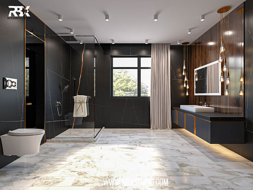 Bathroom Interior Design simple black and white color