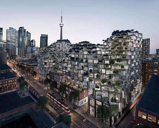 Rendering of BIG's Westbank King Street project in Toronto. Image: Hayes Davidson, via The Globe and Mail.