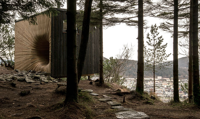 The Tuba Cube Mountain Hut in Bergen, Norway by Bergen Arkitekthøgskole. Photo © Espen Folgerø 