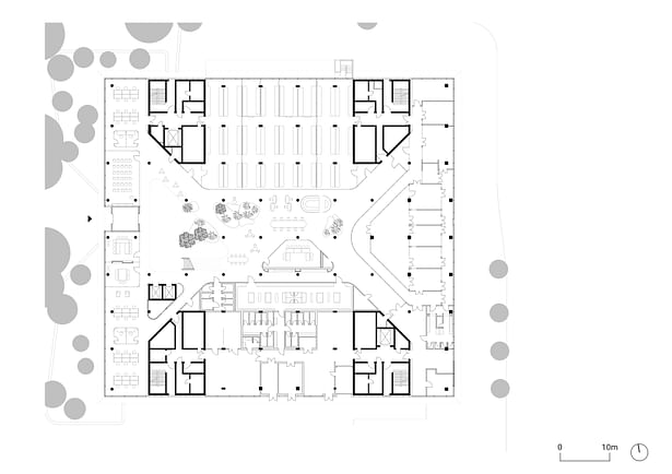 Ground floor plan, original scale 1:200 © HENN