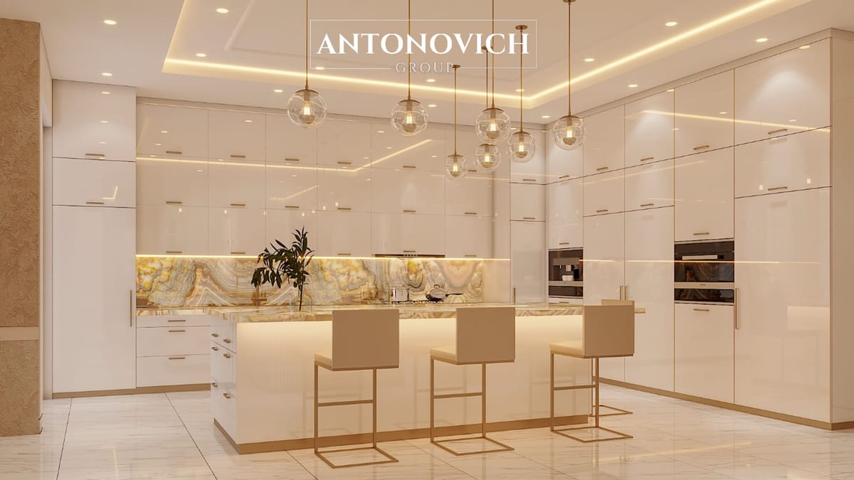 Modern Spacious Kitchen Interior Design and Joinery Solutions Luxury