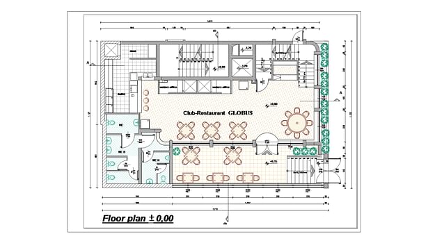 Plan club-restaurant first level