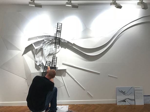 Installation of site model at the 2018 Venice Biennale Exhibit in Venice, Italy