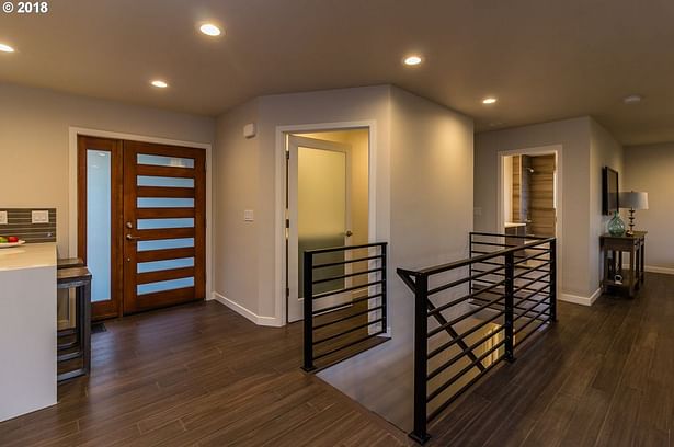 Living / stair entry/ Powder room