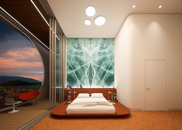 Interior-Masterbedroom-Evening[Render © Arian Hakimi Architects]