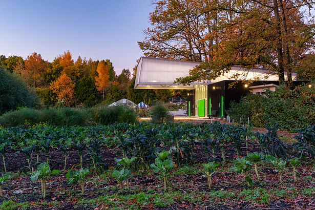 Rainier Beach Urban Farm & Wetlands Classroom Building with gardens