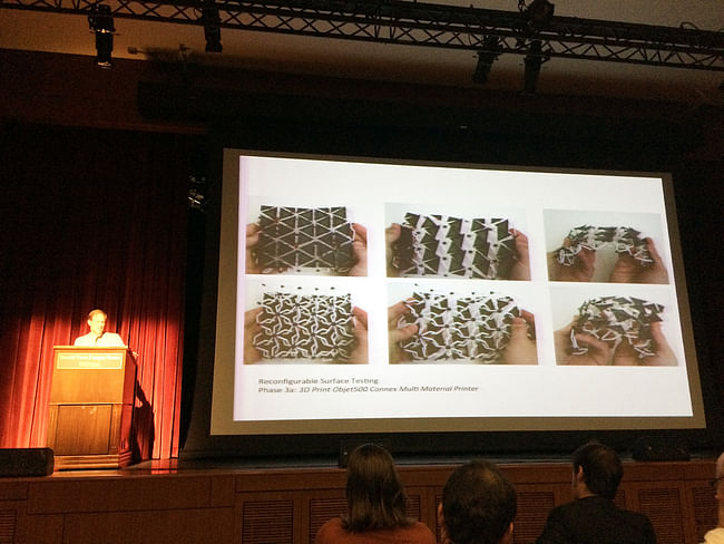From Brad Bell's presentation, 'Casting Non-Repetitive Geometries with Digitally Reconfigurable Surfaces'. Photo credit: Anthony Morey.