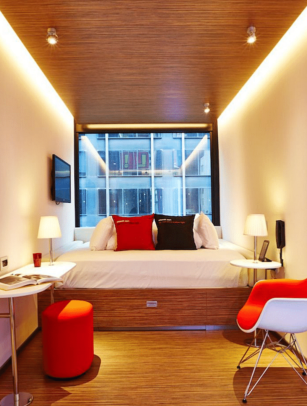 Typical 150 square foot modular hotel room