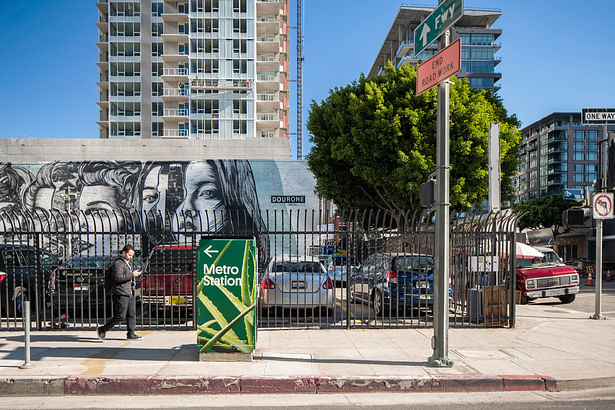 Street side of utility box