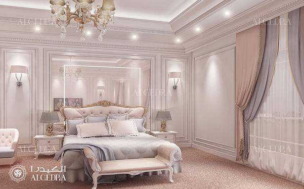 Bedroom in luxury neoclassic style villa