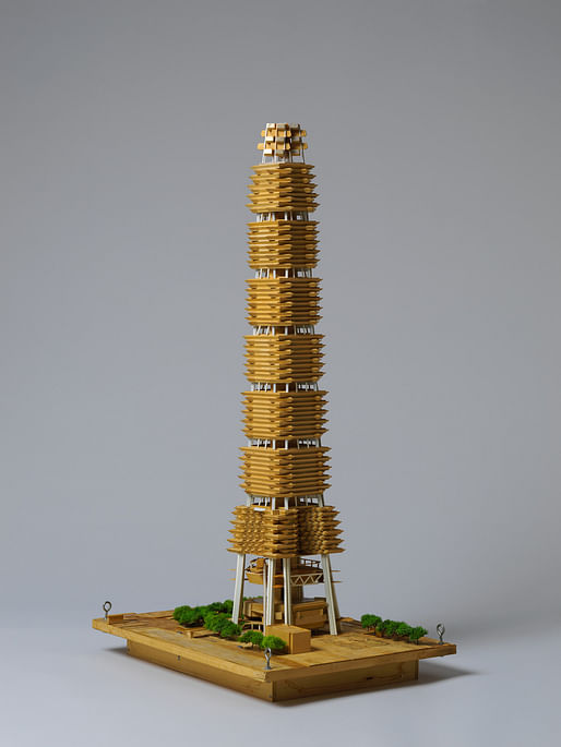 Paul Rudolph (American, 1918-1997) Architectural model for the proposed Sino Tower (unbuilt), Hong Kong (1989). Balsa wood and plastic 48 x 34 1/4 x 25 in. (131.7 x 63.2 cm) Prints and Photographs Division, Library of Congress. Photograph by Eileen Travell