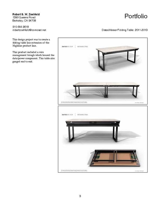 Folding Table with Power/Data Wire Management