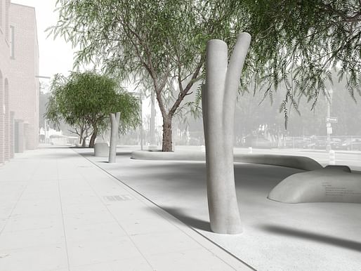 Design proposal image by Sze Tsung Nicolás Leong and Judy Chui-Hua Chung. Rendering courtesy Los Angeles Department of Cultural Affairs.