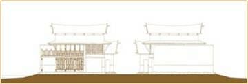 Side Elevation across main residential axis - Design and Drawing by Hector Valverde