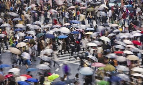 Rush hour in Shibuya, Tokyo, the basis for one of the Relive models. Photograph: Rudy Sulgan/Corbis