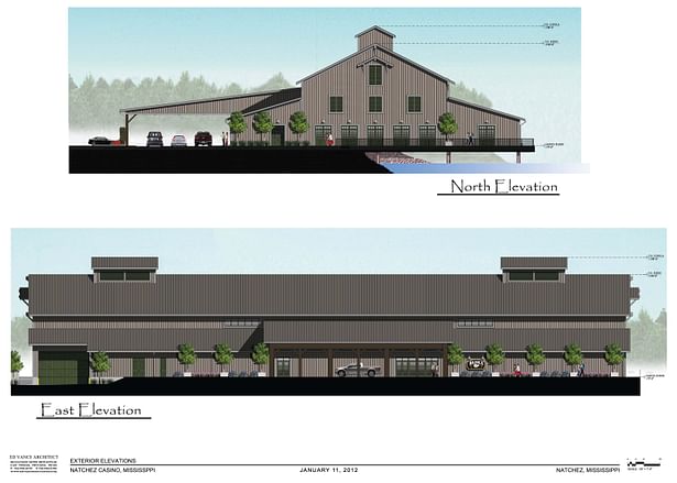 Magnolia Bluffs Casino - east and north elevations