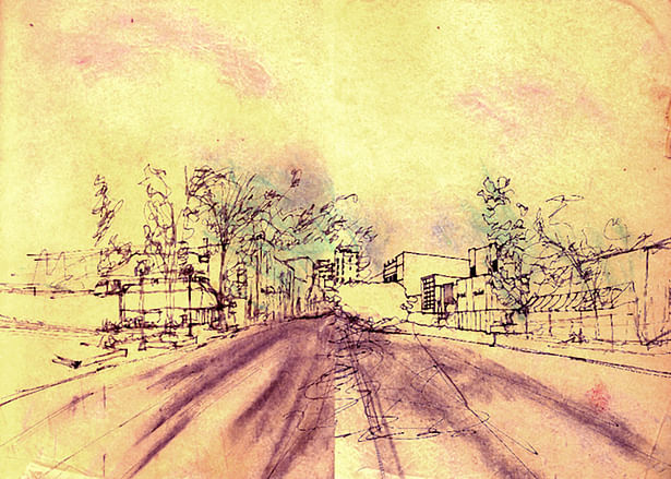 Ann Arbor street study sketch