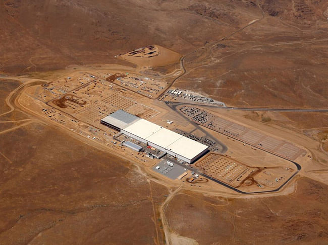 Aerial view of the Tesla factory. Image: Tesla.