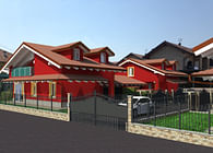 Project of a four houses small village