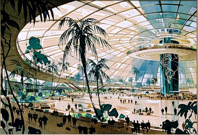 The original 1952 master plan for LAX envisioned by Pereira and Luckman.