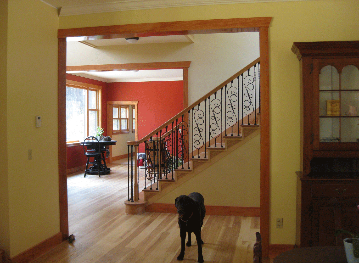 Finish: Foyer, Living room beyond