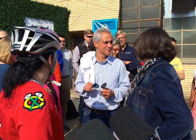 Mayor Rahm Emanuel at The 606 grand opening on June 6, 2015. Photo credit: The Trust for Public Land. 