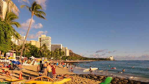 An estimated 500,000 gallons of sewage spilled into the ocean at Waikiki Beach, one of the most famous beaches in the world. Credit: Wikipedia