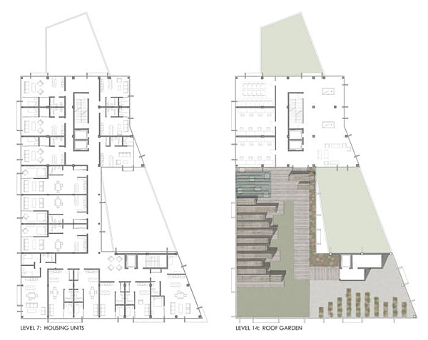 Typical Floor Plan in Cantilever and Roof Garden on Cantilever