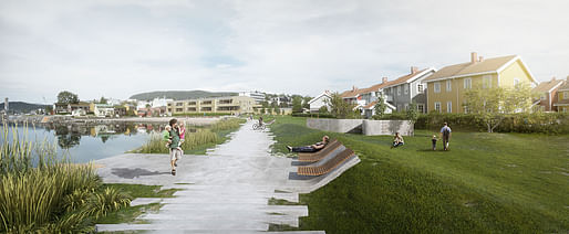 1st place entry for Mo i Rana Waterfront by Arkitektgruppen Cubus. Image courtesy of Arkitektgruppen Cubus 