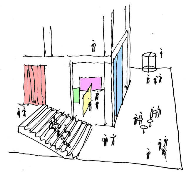 Sketch, staircase auditorium (Illustration: Henning Larsen Architects)