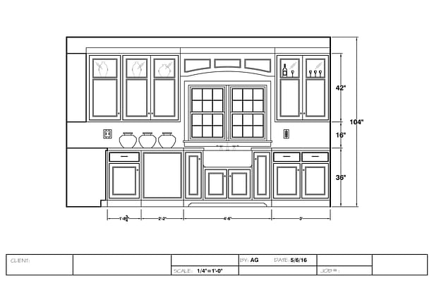 Millwork, casework cabinet and interior design shop drawings