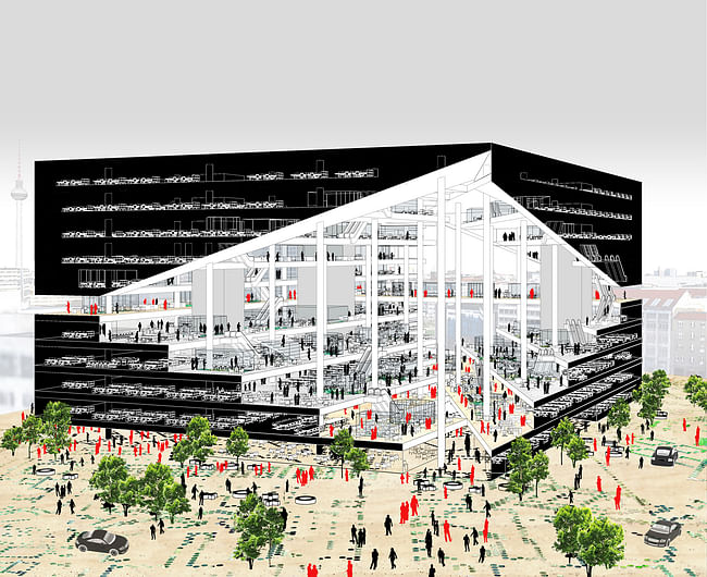 Winning Axel Springer Campus proposal by OMA (Rem Koolhaas). Image: OMA