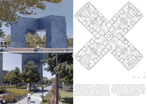 1ST PRIZE: 'Monumental Housing' by Neno Videnovic (U.S.) University: Southern California Institute of Architecture.