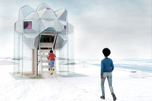 We Caught a UFO! by Design Team: Xavier Madden and Katja Banović was a winning project in the 2024 Winter Stations competition. Image courtesy of Winter Stations competition