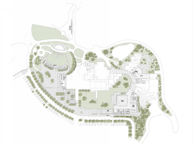 Site plan of Frederik Meijer Gardens & Sculpture Park. Image courtesy of TWBTA.