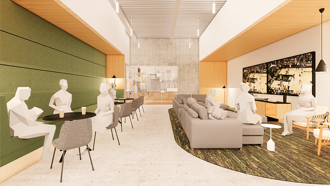 Interior render courtesy of ZGF Architects / Shive-Hattery Architects.