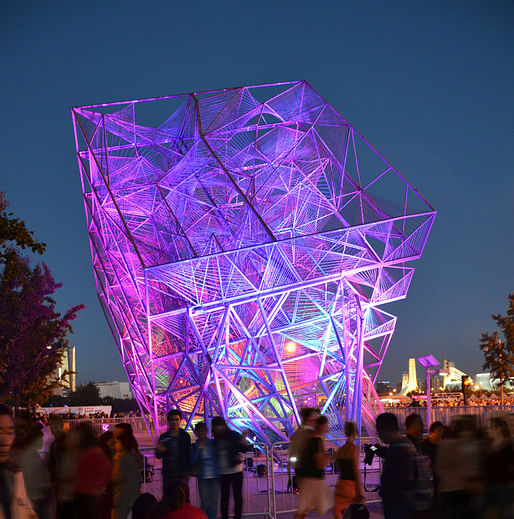Oyler Wu Collaborative's "The Cube" at the 2013 Beijing Biennale. Photo: Jason Wheeler.