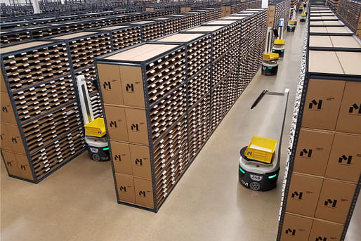 A view of the company's automated distribution facility. Image courtesy of Material Bank. 