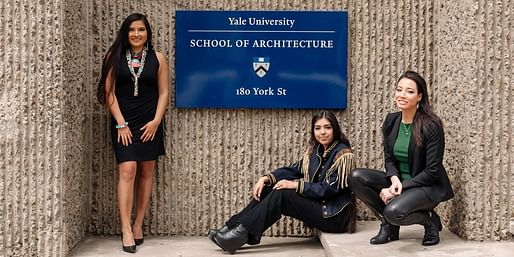 (L-R) Charelle Brown, Anjelica Gallegos, and Summer Sutton on the Yale campus. Image © Michael A. Hernandez